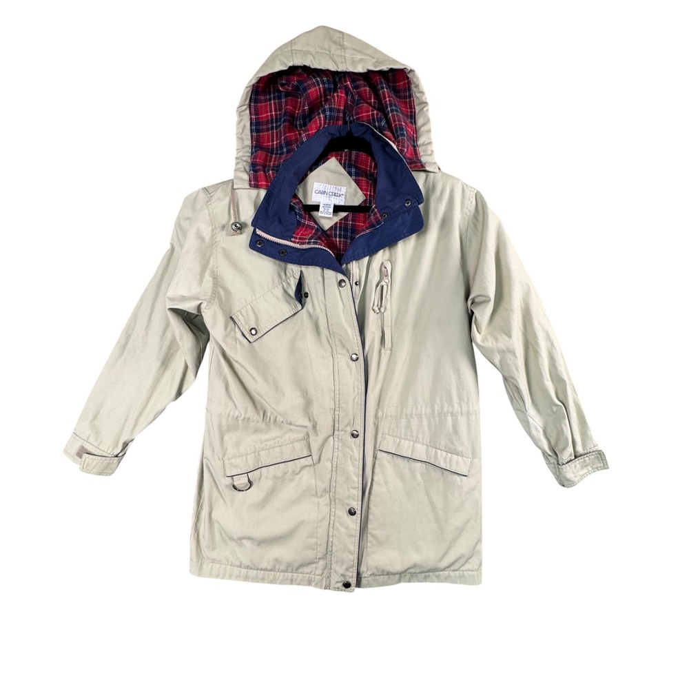 Vintage Tan Barn Jacket Men's M Plaid Lined Chore Coat Workwear Cabin‎ Creek